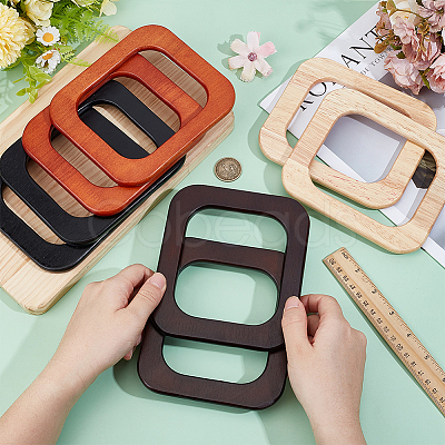 8Pcs 4 Colors Wooden Bag Handles FIND-PH0059-54-1