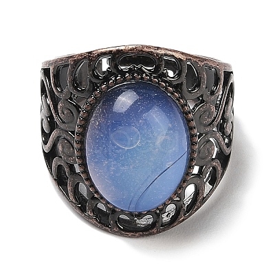 Opalite Oval Adjustable Rings RJEW-K271-06R-19-1
