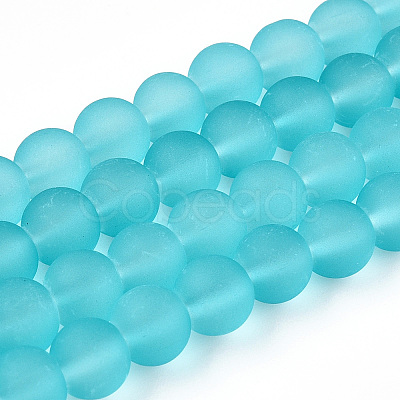 Baking Paint Transparent Glass Bead Strands X-GLAA-S031-8mm-18-1
