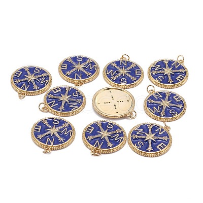 Eco-Friendly Brass Micro Pave Clear Cubic Zirconia Enamel Pendants ZIRC-C024-01G-03-1