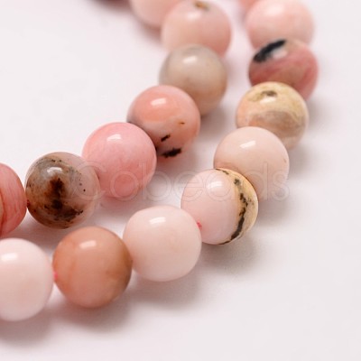 Round Natural Pink Opal Beads Strands G-K071-8mm-1