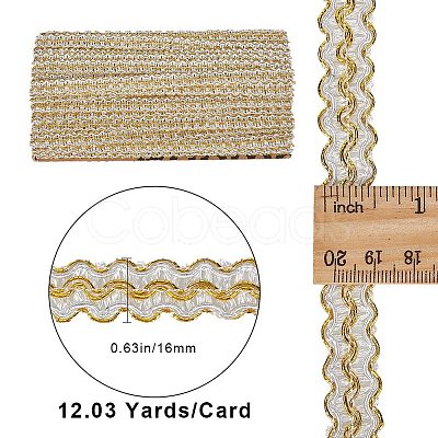 11M Polyester Curtain Lace Trimmer Ribbon OCOR-WH0082-33B-1