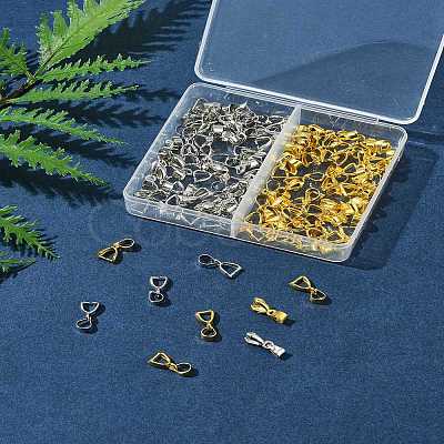 100Pcs 2 Colors Brass Ice Pick Pinch Bails IFIN-FS0001-48-1
