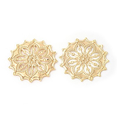 Brass Filigree Joiners Links KK-F772-09G-1