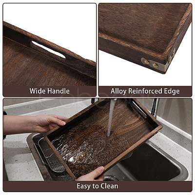 3Pcs 3 Styles Wood Tea Tray AJEW-PH0009-97-1