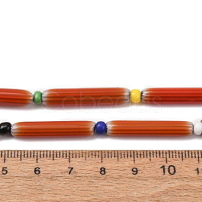 Handmade Lampwork Chevron Beads LAMP-Z019-01-24-1