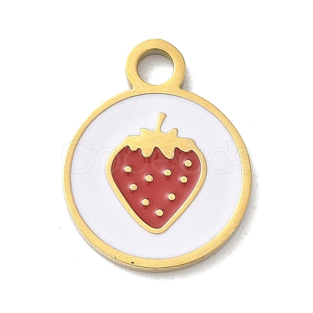 304 Stainless Steel Fruit Enamel Pendants LS-STAS-G362-04G-07-1