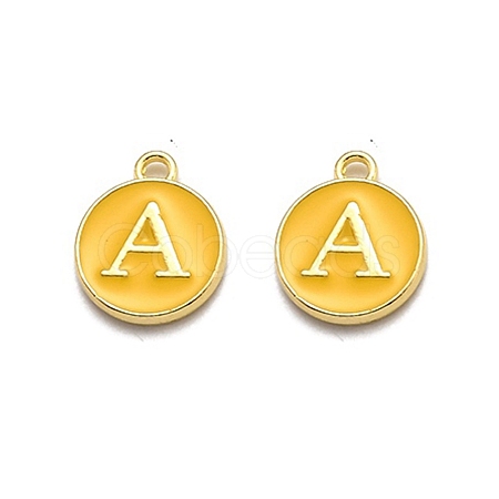 Golden Plated Alloy Enamel Charms ENAM-Q437-13A-1