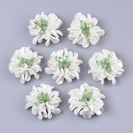 Handmade Woven ABS Plastic Imitation Pearl Cabochons FIND-N050-11B-1