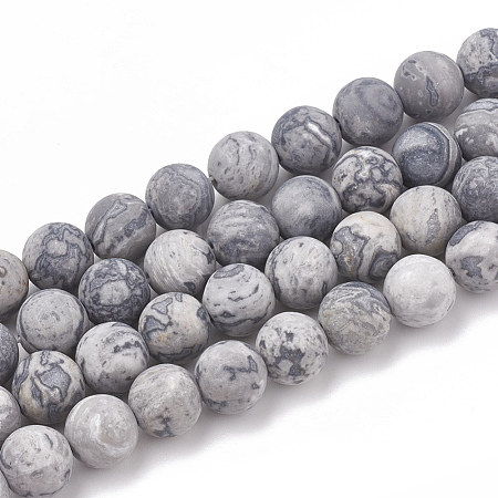 Natural Map Stone/Picasso Stone/Picasso Jasper Beads Strands G-T106-220-1