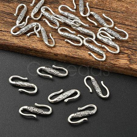 20Pcs Tibetan Style Alloy S-Hook Clasps TIBE-YW0002-04AS-1