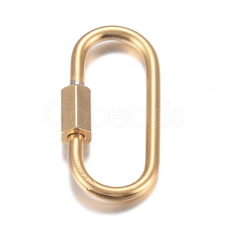 PVD Vacuum Plating 304 Stainless Steel Screw Carabiner Lock Charms STAS-H107-04A-G-1