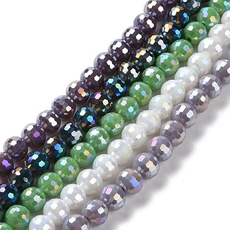 Electroplate Glass Beads Strands GLAA-E036-13-M-1