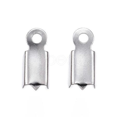 Tarnish Resistant 304 Stainless Steel Folding Crimp Ends STAS-F040-45-P-1