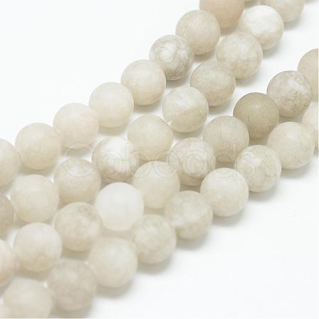 Natural White Jade Bead Strands G-R297-10mm-26-1