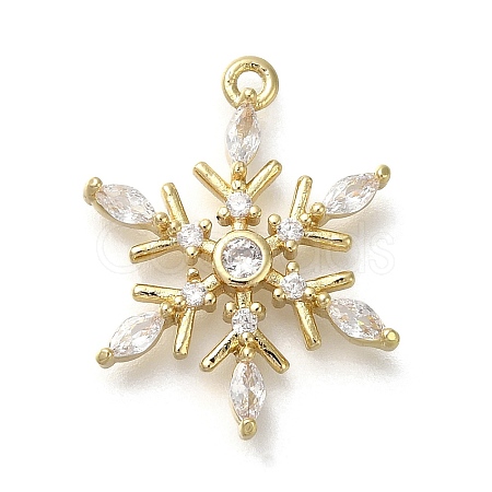 Rack Plating Brass Micro Pave Cubic Zirconia Pendants KK-M014-10B-G-1