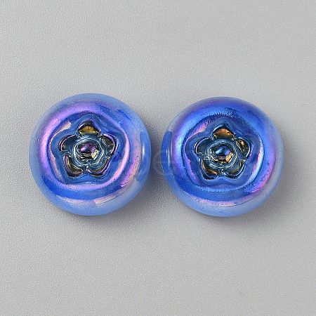 Electroplate UV Plating Opaque Fruit Resin Cabochons RESI-CJC0021-18C-1