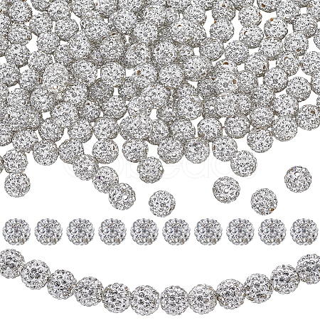 200Pcs Pave Disco Ball Beads RB-PA0001-11A-1