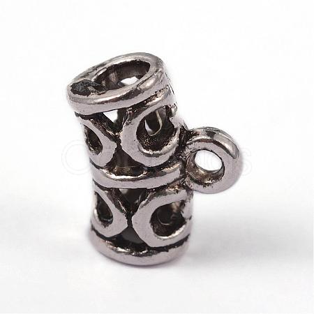 Tibetan Style Alloy Tube Bails PALLOY-ZN2018-AS-RS-1