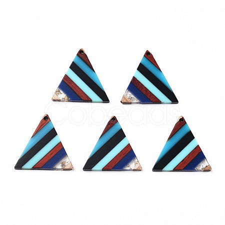 Resin & Walnut Wood Pendants RESI-N039-14-1