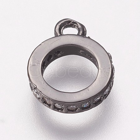 Brass Cubic Zirconia Tube Bails KK-P134-64B-1