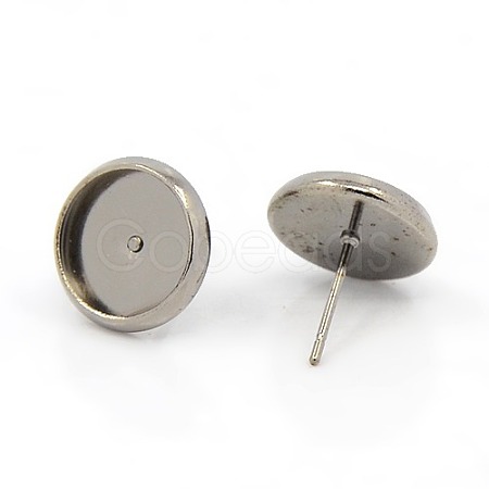 Brass Stud Earring Settings KK-H021-1B-1