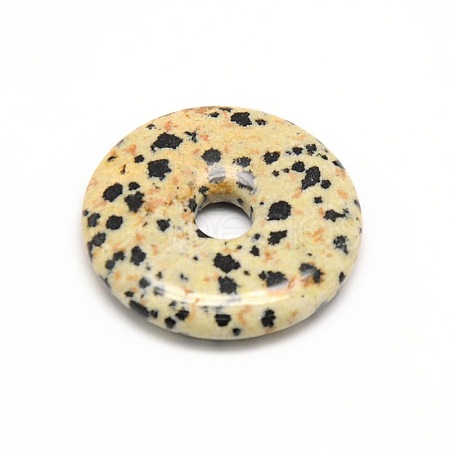 Donut/Pi Disc Natural Gemstone Pendants G-L234-40mm-07-1