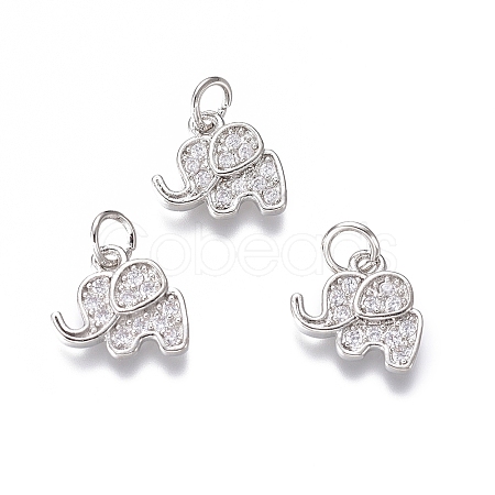 Brass Micro Pave Cubic Zirconia Pendants KK-G374-26P-1