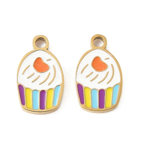 304 Stainless Steel Enamel Charms STAS-R168-01C-G-1