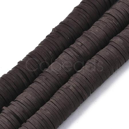 Flat Round Handmade Polymer Clay Beads CLAY-R067-12mm-38-1