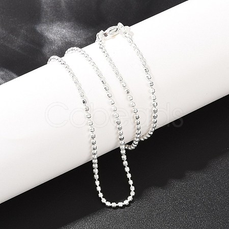 2MM Brass Ball Chain Necklaces for Men Women NJEW-L012-04S-1