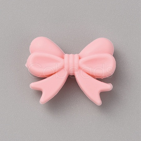 Bowknot Silicone Beads SIL-WH0010-24-1