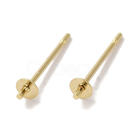 Brass Studs Earrings Finding KK-K383-02A-G-1