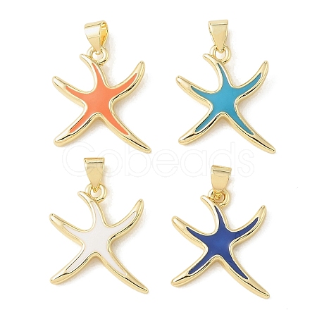 Brass Enamel Pendants KK-CBA6938-16G-1