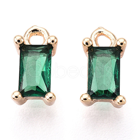 Brass Cubic Zirconia Charms X1-KK-S350-367L-1