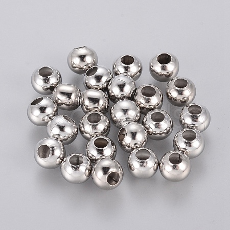 Tarnish Resistant 304 Stainless Steel Hollow Round Seamed Beads X-STAS-R032-6mm-1