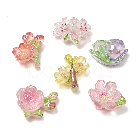 Plating Transparent Resin Cabochons RE-CBAA73D-03-1