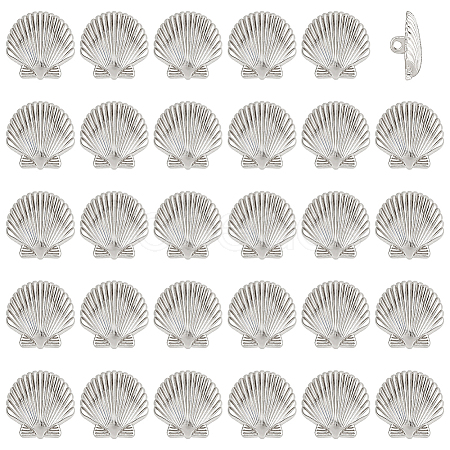 30Pcs 1-Hole Alloy Shank Buttons BUTT-PH0001-80P-1