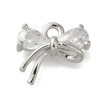 Rack Plating Brass Micro Pave Cubic Zirconia Charms KK-M014-02E-P-1