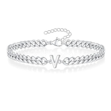 Letter 304 Stainless Steel Link Bracelets FS-WG7830E-46-1
