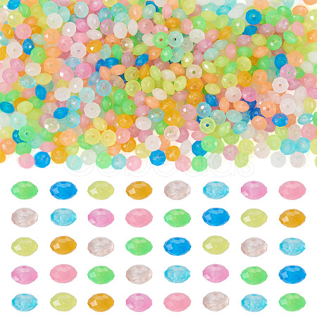 500Pcs Luminous PS Plastic Beads FIND-TA00009-13C-1
