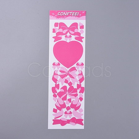 Bowknot & Heart Pattern Decorative Stickers Sheets DIY-L037-G04-1