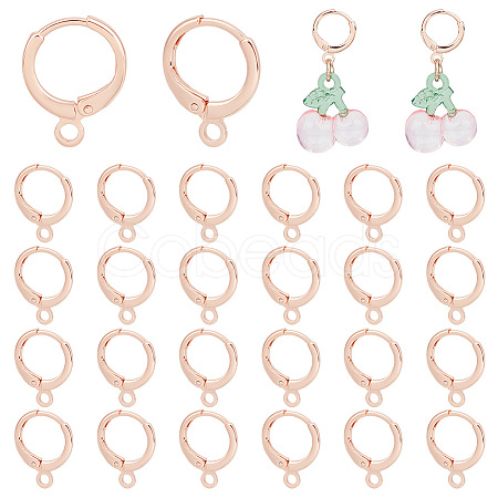 50Pcs Brass Huggie Hoop Earring Findings KK-PH0005-25-1