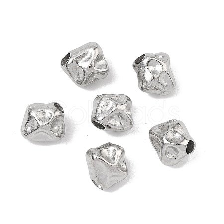 Hammered 304 Stainless Steel Beads STAS-B127-01P-03-1