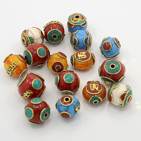 Mixed Handmade Tibetan Style Beads TIBEB-N001-28-1