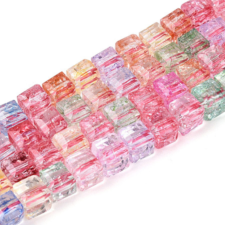 Crackle Transparent Glass Beads Strands GLAA-N062-6mm-11-1