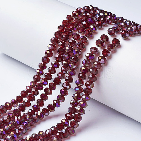 Electroplate Transparent Glass Beads Strands EGLA-A034-T2mm-F16-1