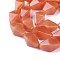 Natural Red Aventurine Beads Strands, Faceted, Bicone, 14~16x8~8.5x8~8.5mm, Hole: 1mm, about 26pcs/strand, 15.7 inch(40cm)