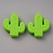 Food Grade Eco-Friendly Silicone Beads, Chewing Beads For Teethers, DIY Nursing Necklaces Making, Cactus, Lawn Green, 24x22.5x8mm, Hole: 2mm