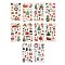 Cartoon Body Art Tattoos, Temporary Tattoos Paper Stickers, Christmas Theme, Mixed Color, 12x6.8x0.025cm, Stickers: 2~31x2~61mm, 10sheets/set